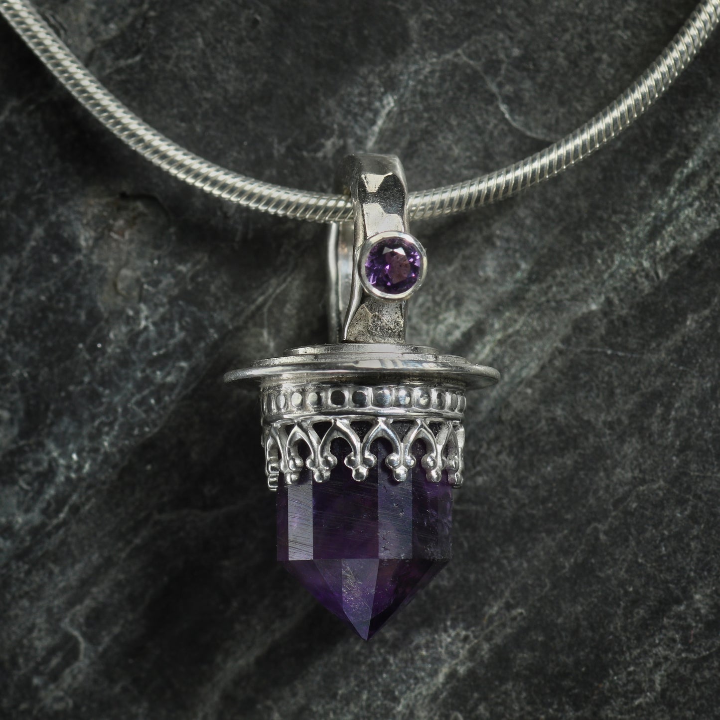 Amethyst amulet pendant