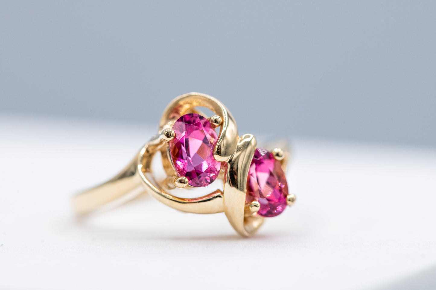 Oval Prong Set Pink Tourmaline Ring