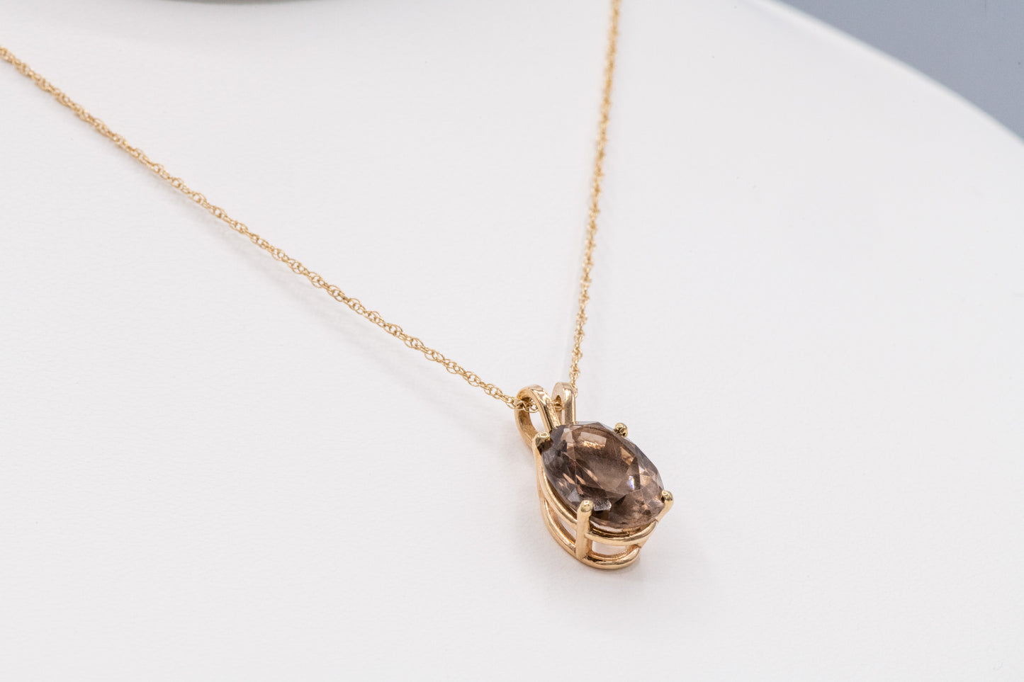 Smoky Quartz Gemstone Pendant Necklace