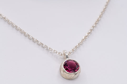 Rubellite Tourmaline Gemstone Necklace