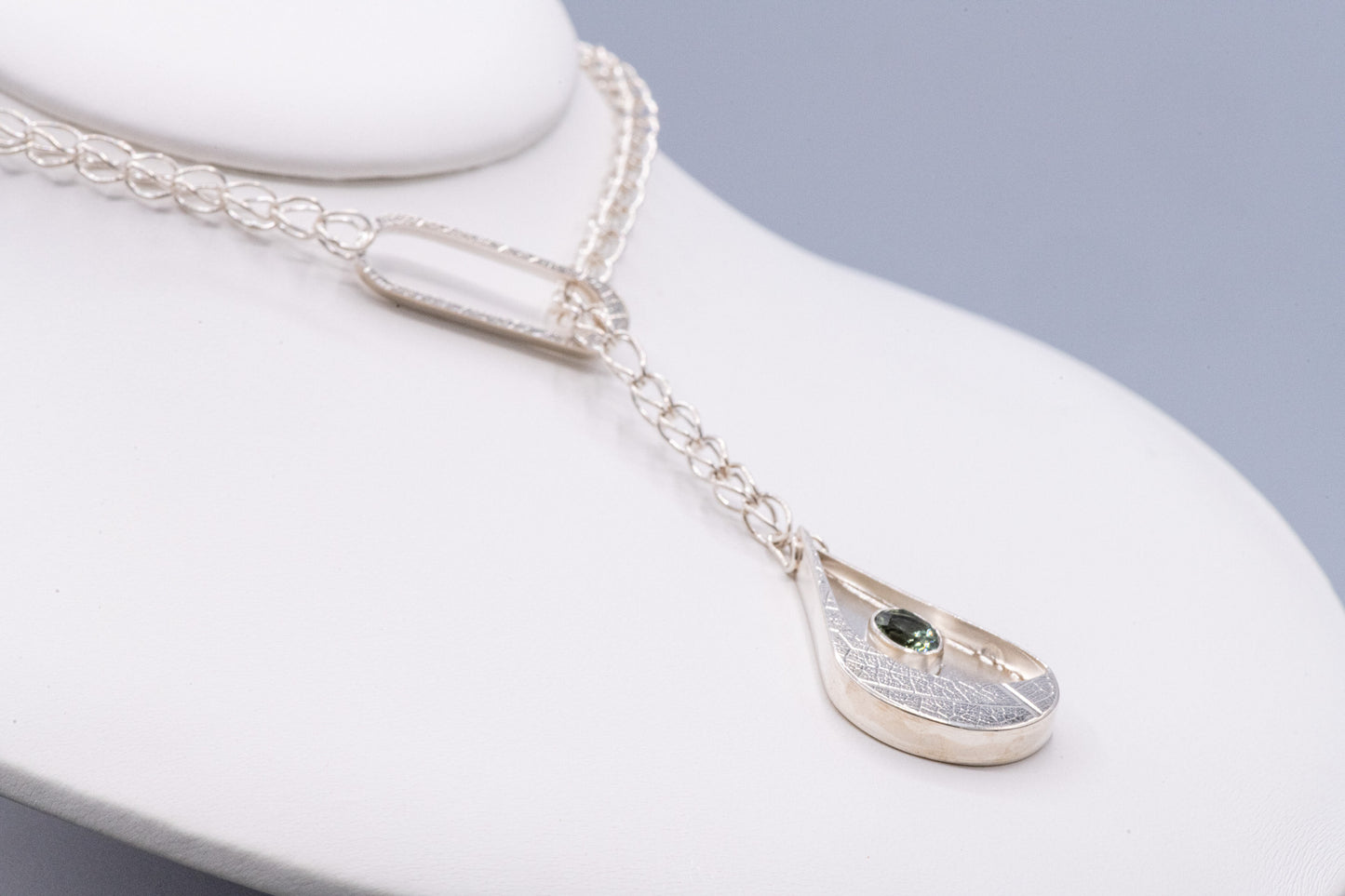 Dew drop green tourmaline necklace
