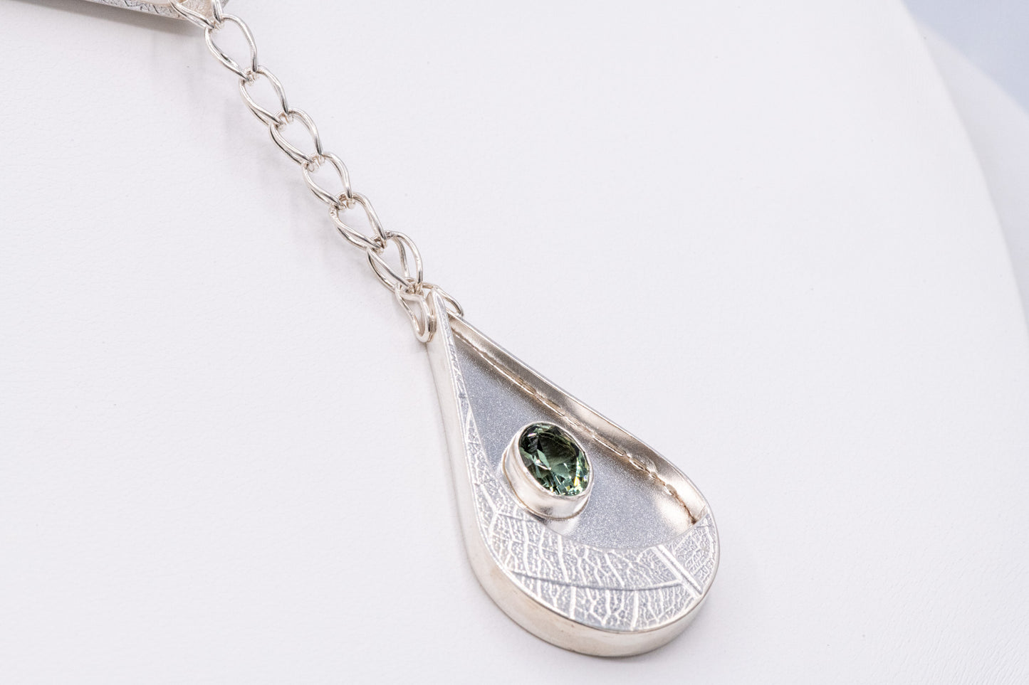 Dew drop green tourmaline necklace
