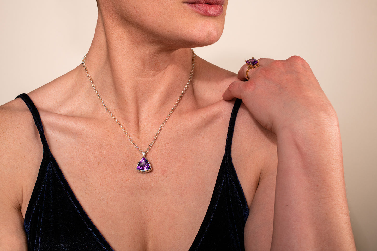 Trillion Amethyst Necklace