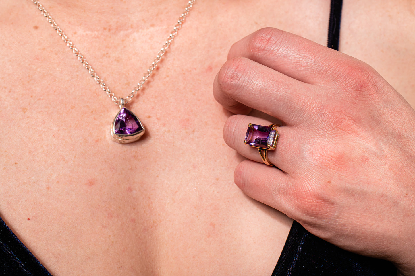 Trillion Amethyst Necklace