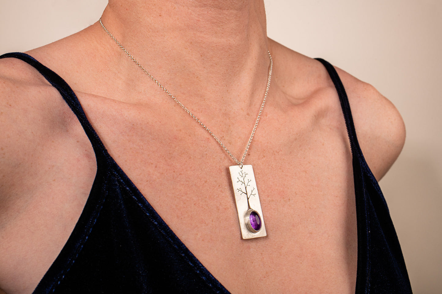 At the Root of It with Amethyst Cabochon