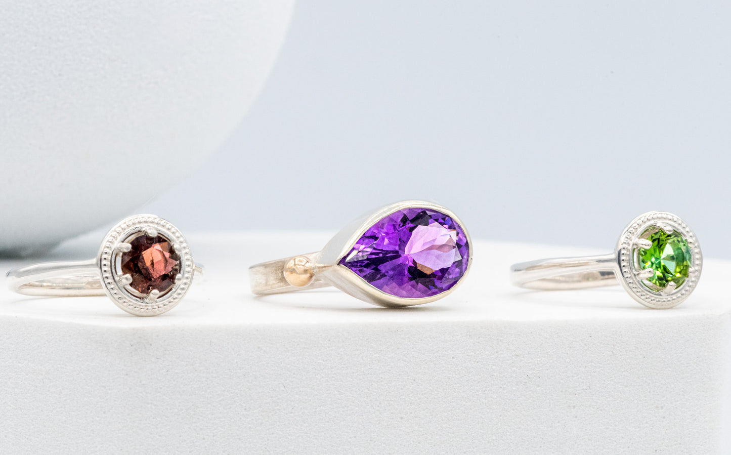 Pink Tourmaline Sterling Silver Ring