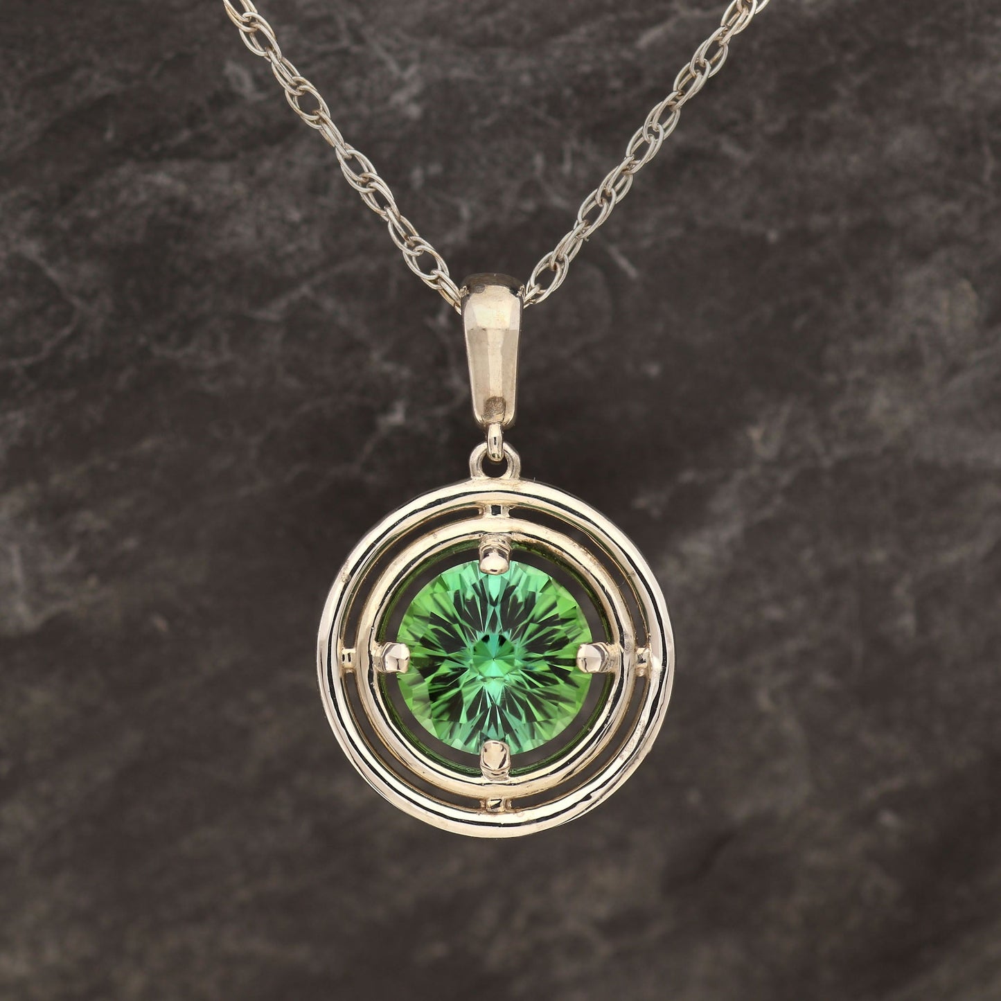 Memorial Day Pocket Green Tourmaline Pendant