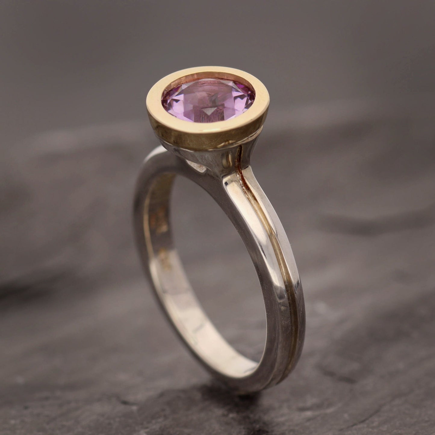 Mixed Metal Amethyst Ring