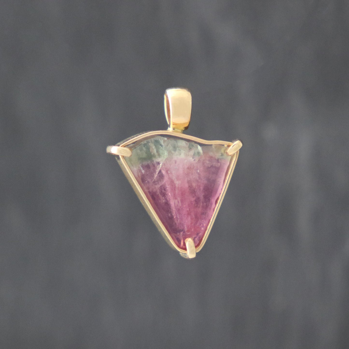 Small Wedge Shaped Watermelon Tourmaline Pendant