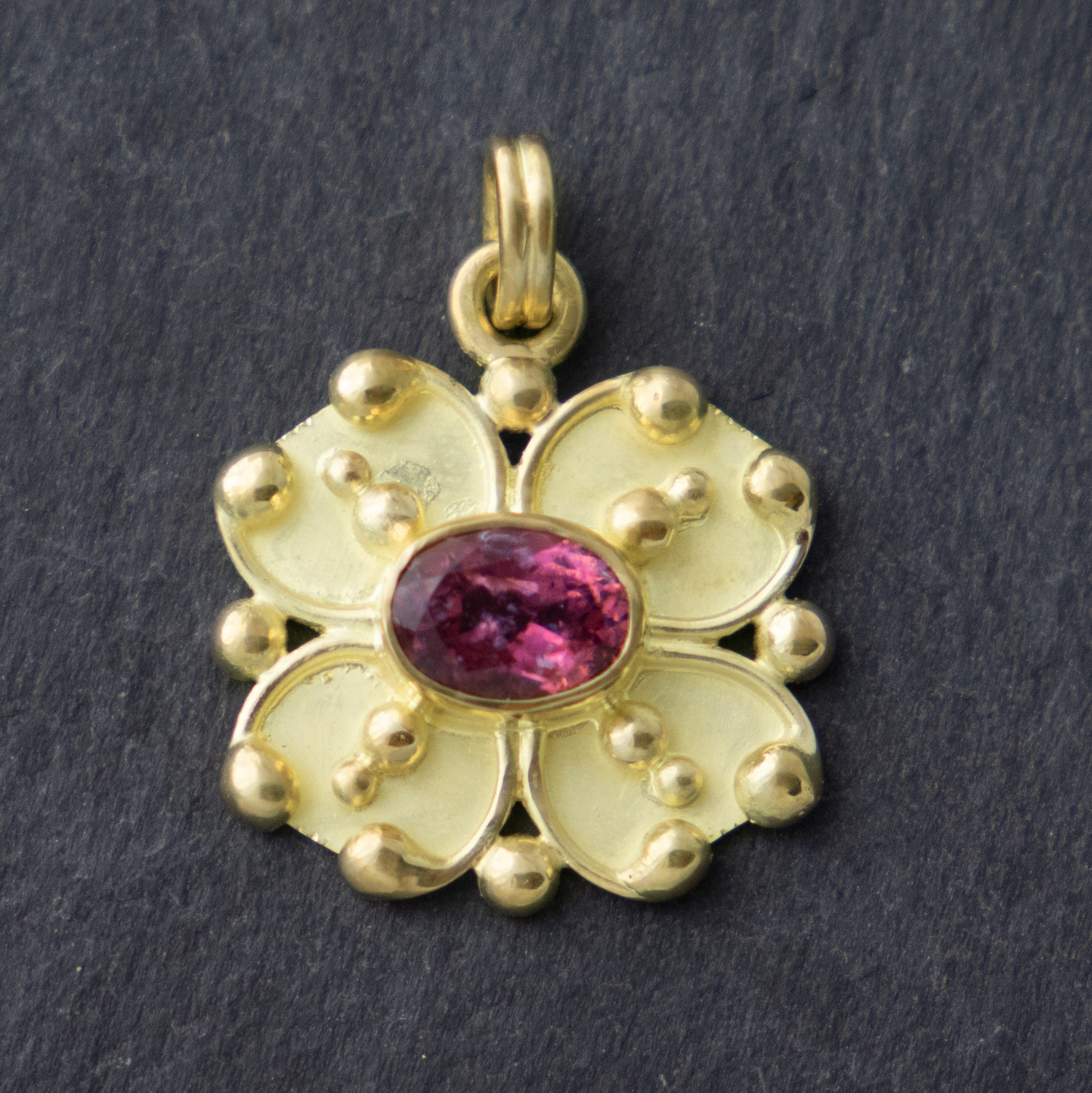 Pink Tourmaline Clover Pendant