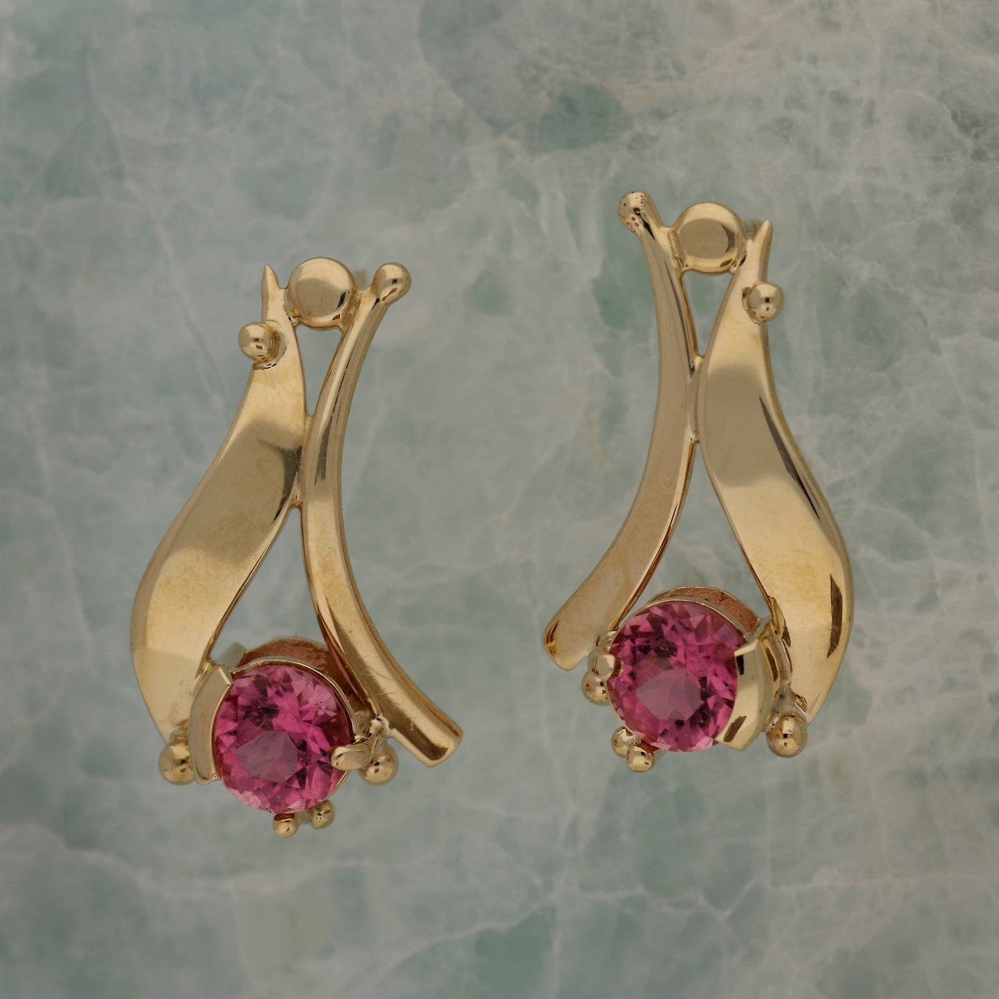 Pink Tourmaline Post Earrings