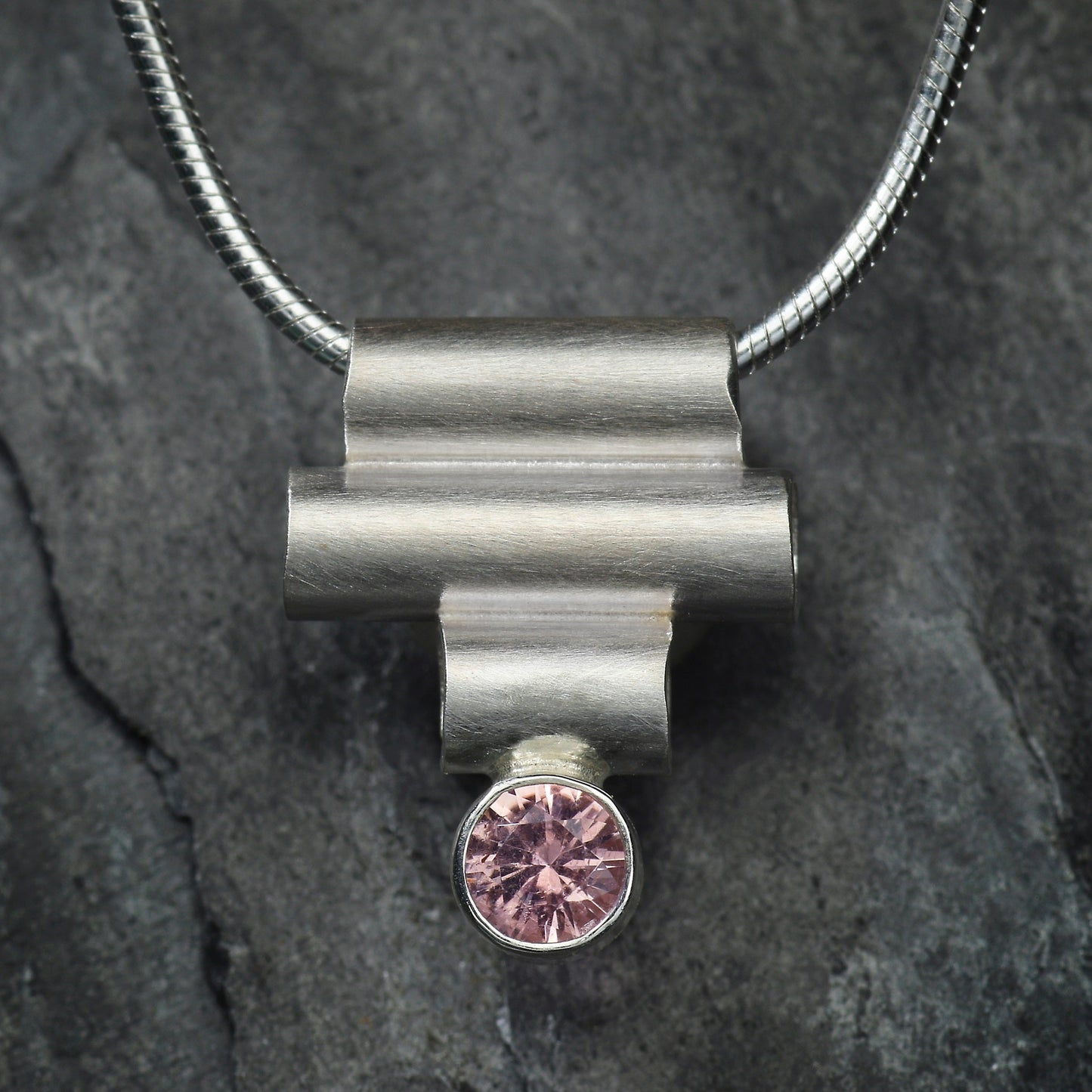 Sterling Silver Tube Gemstone Pendant