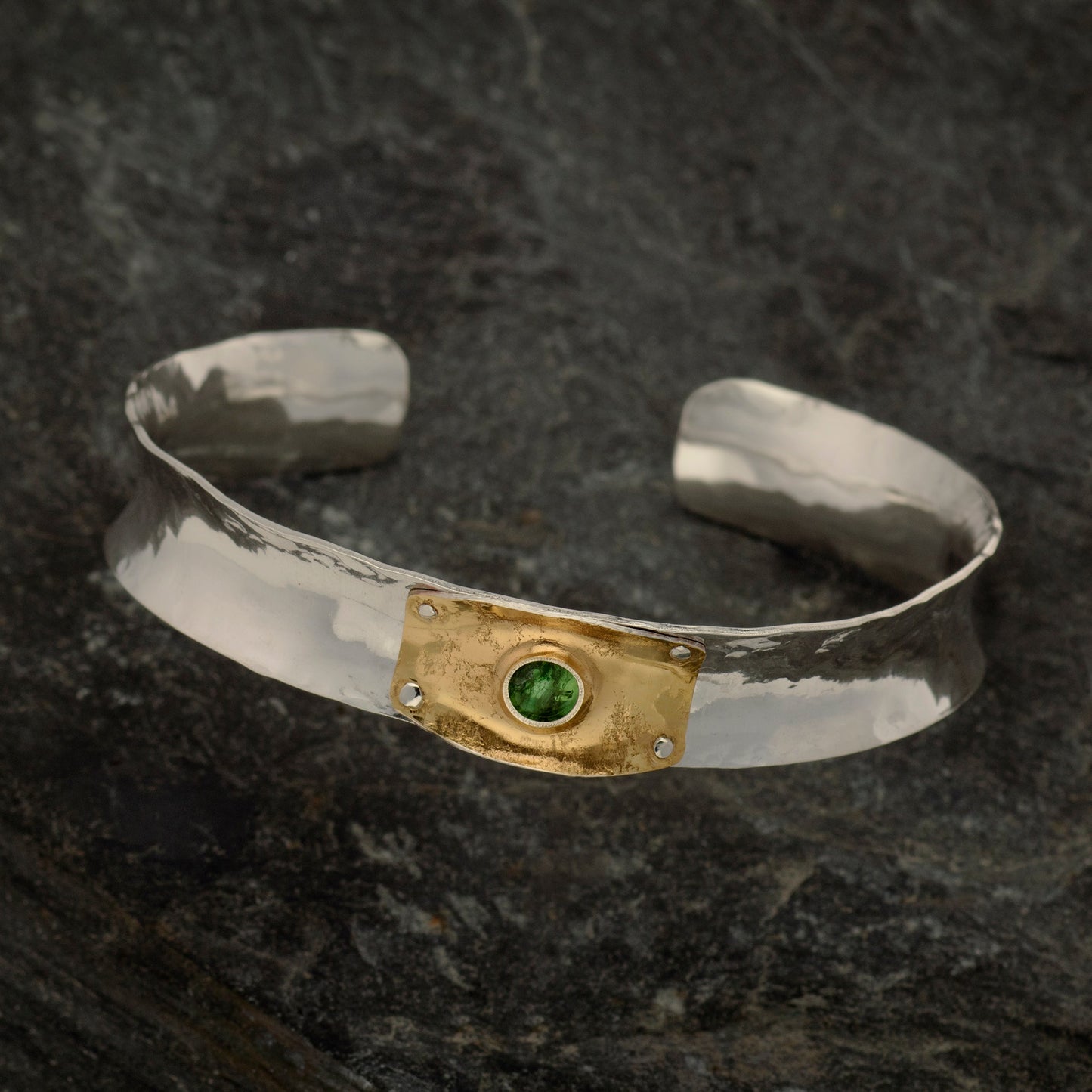 Anticlastic cuff bracelets with Gold- by VWD Jewelry