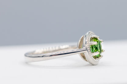 Green tourmaline Sterling Silver Ring