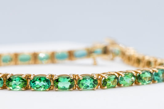 Green Tourmaline Infinity Bracelet