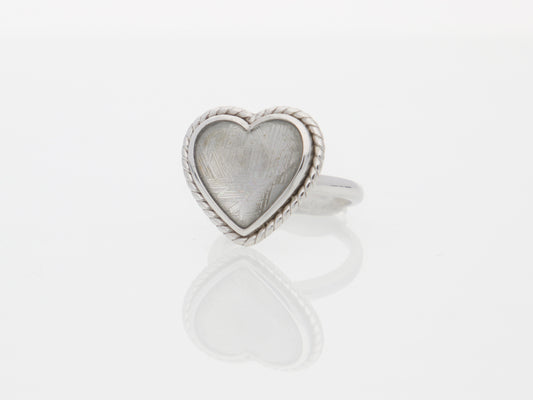 Muonionalusta Meteorite Heart Ring