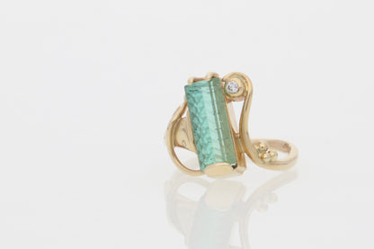 Tourmaline and Diamond Ring