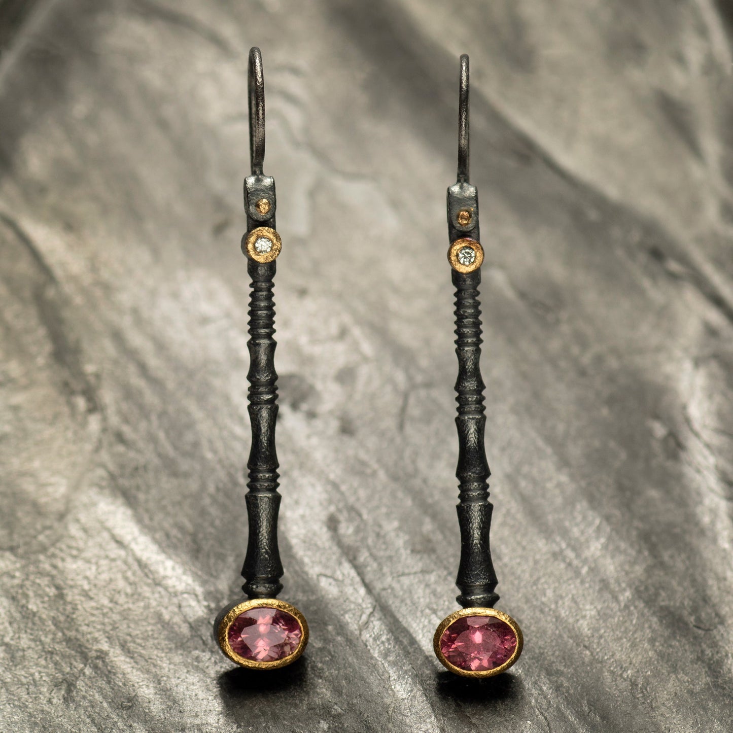 Elegant Pink Tourmaline Dangle Earrings