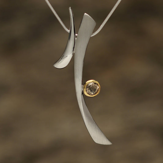 Modern Smoky Quartz Pendant