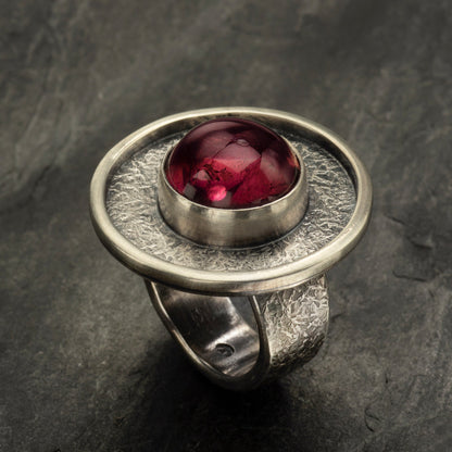 Tourmaline Cabochon Rings by Circle Stone Designs